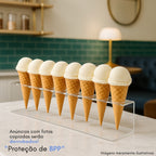 Suporte Expositor Temaki Sorvete Acrilico Cristal 8 Cones