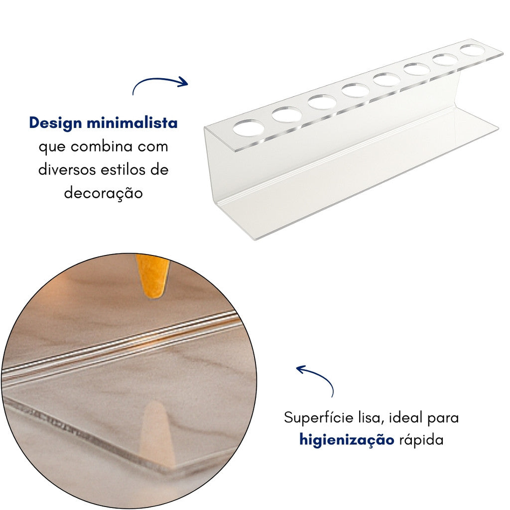 Suporte Expositor Temaki Sorvete Acrilico Cristal 8 Cones
