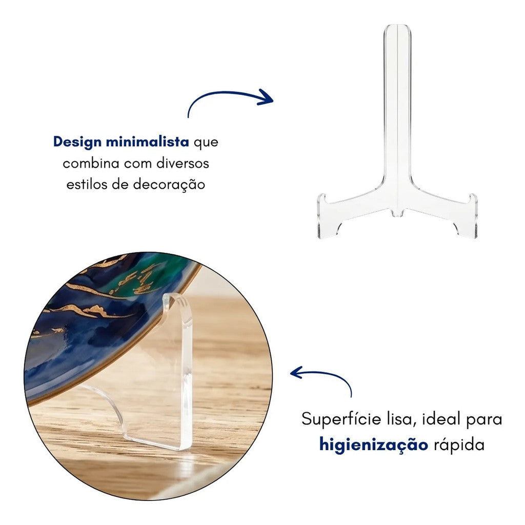 Suporte Pratos Decorativos Expositor Louças Porcelanas Apoio Cerâmicas Ornamentais Display