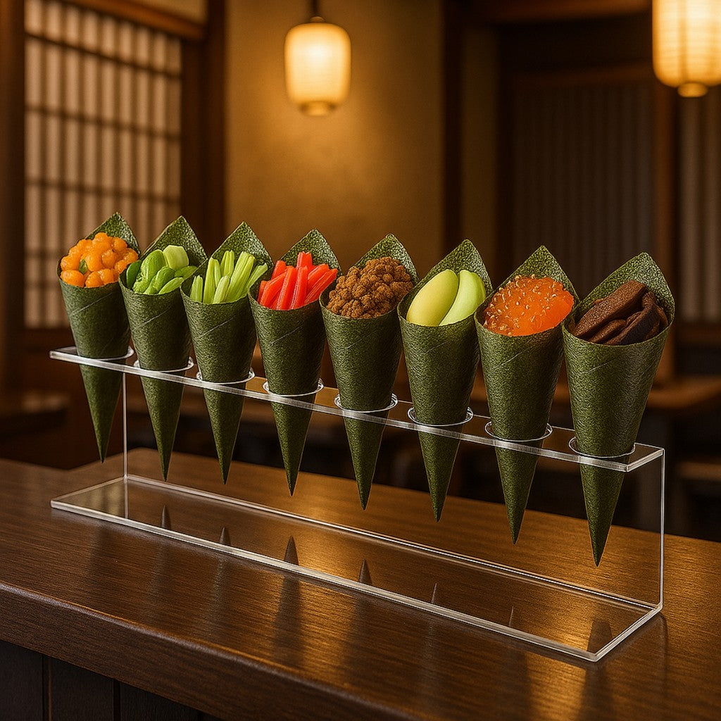 Suporte Expositor Temaki Sorvete Acrilico Cristal 8 Cones