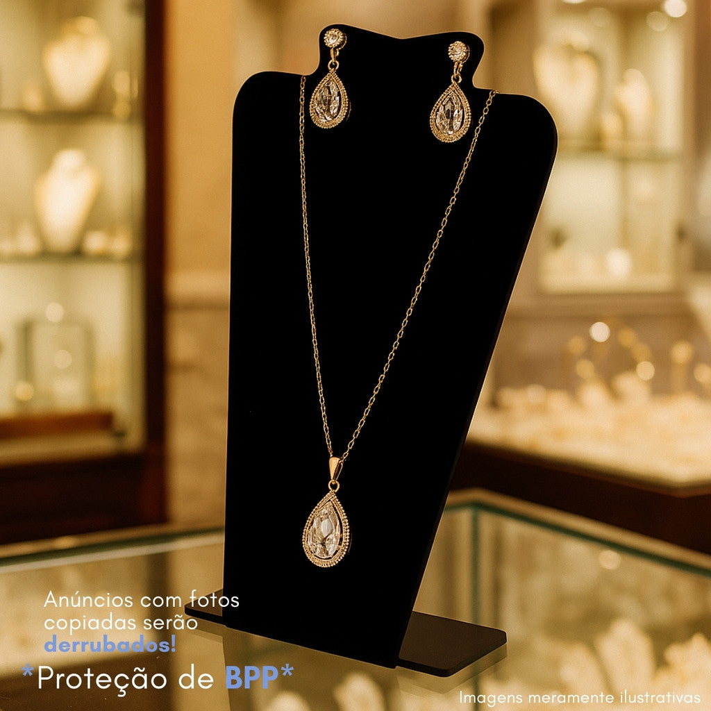 Expositor Porta Brinco Colar Acrilico Corpo Joia Balcão Loja Monstruário Acrílico Balcão