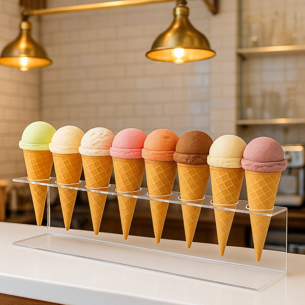 Suporte Expositor Temaki Sorvete Acrilico Cristal 8 Cones