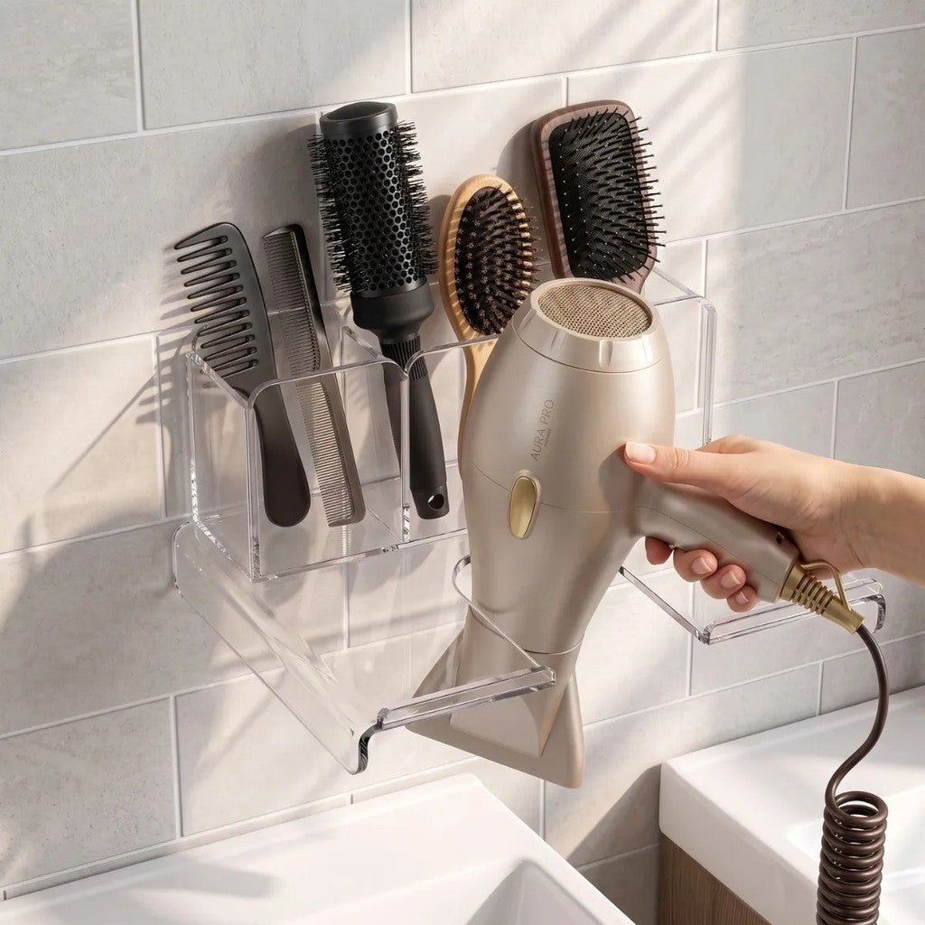 Porta Secador Cabelo Organizador Escova Pente Parede
