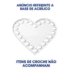 Base Coração Crochê Cesto Transparente Furos Artesanato Decoração Costura