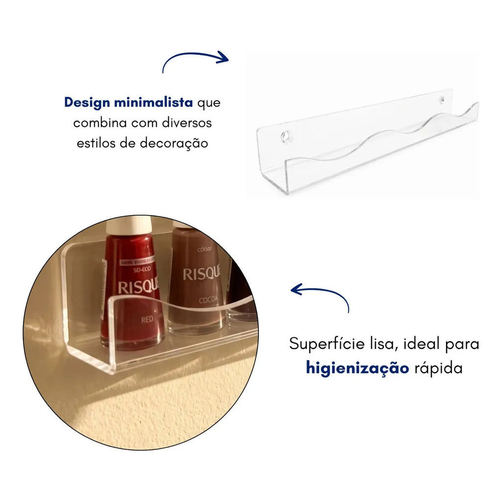Organizador Esmalte Prateleira Parede Manicure Unhas Salão Coleção Estética Multiuso