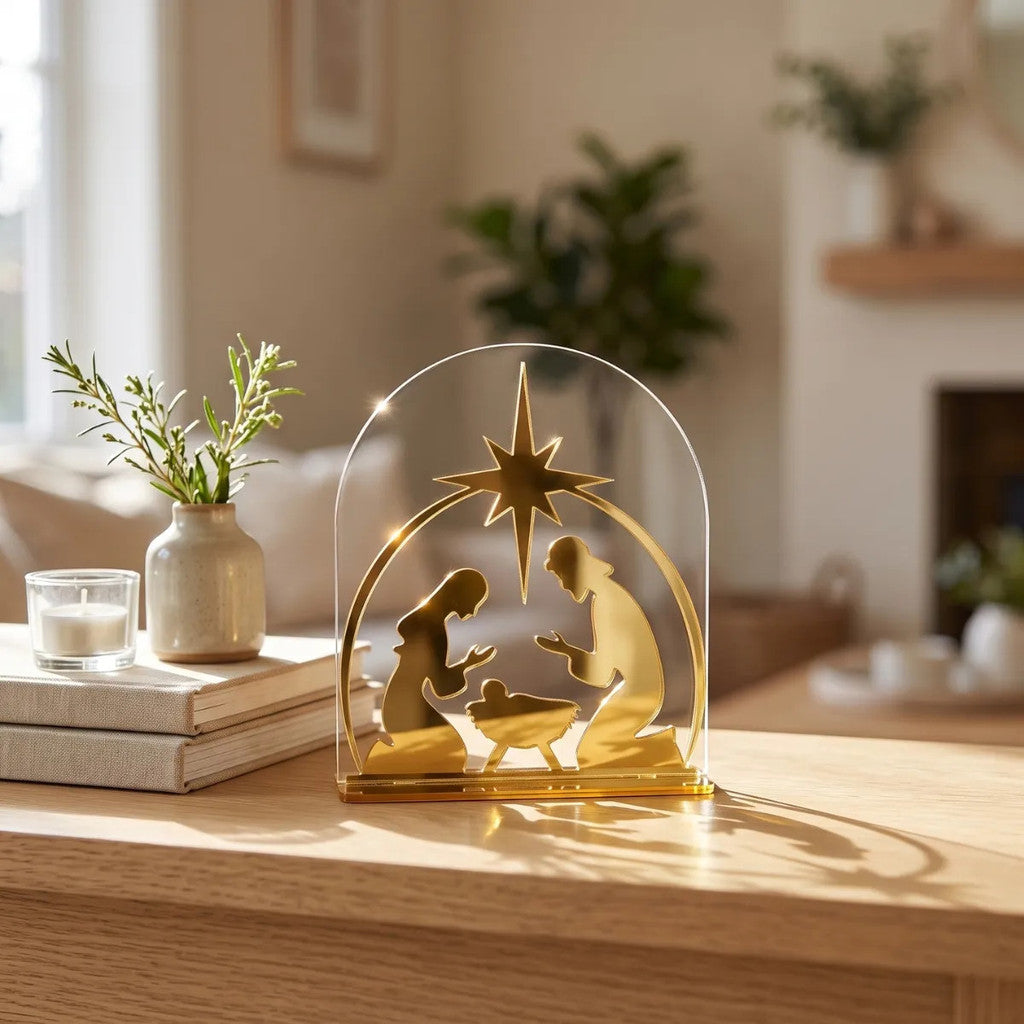 Presépio Natalino Menino Jesus Decoração Enfeite Mesa
