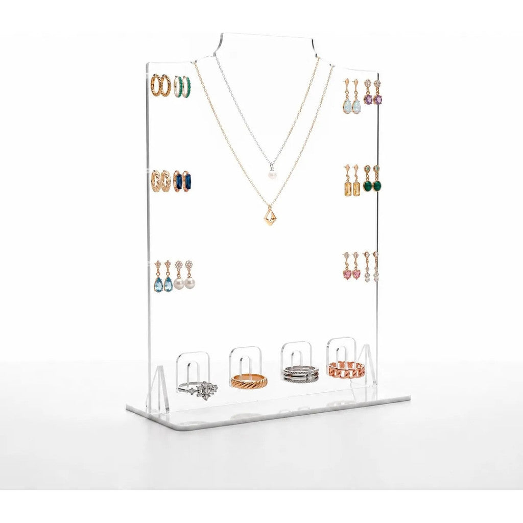 Expositor Joias Colares Brincos Aneis Vitrine Loja Suporte Organizador