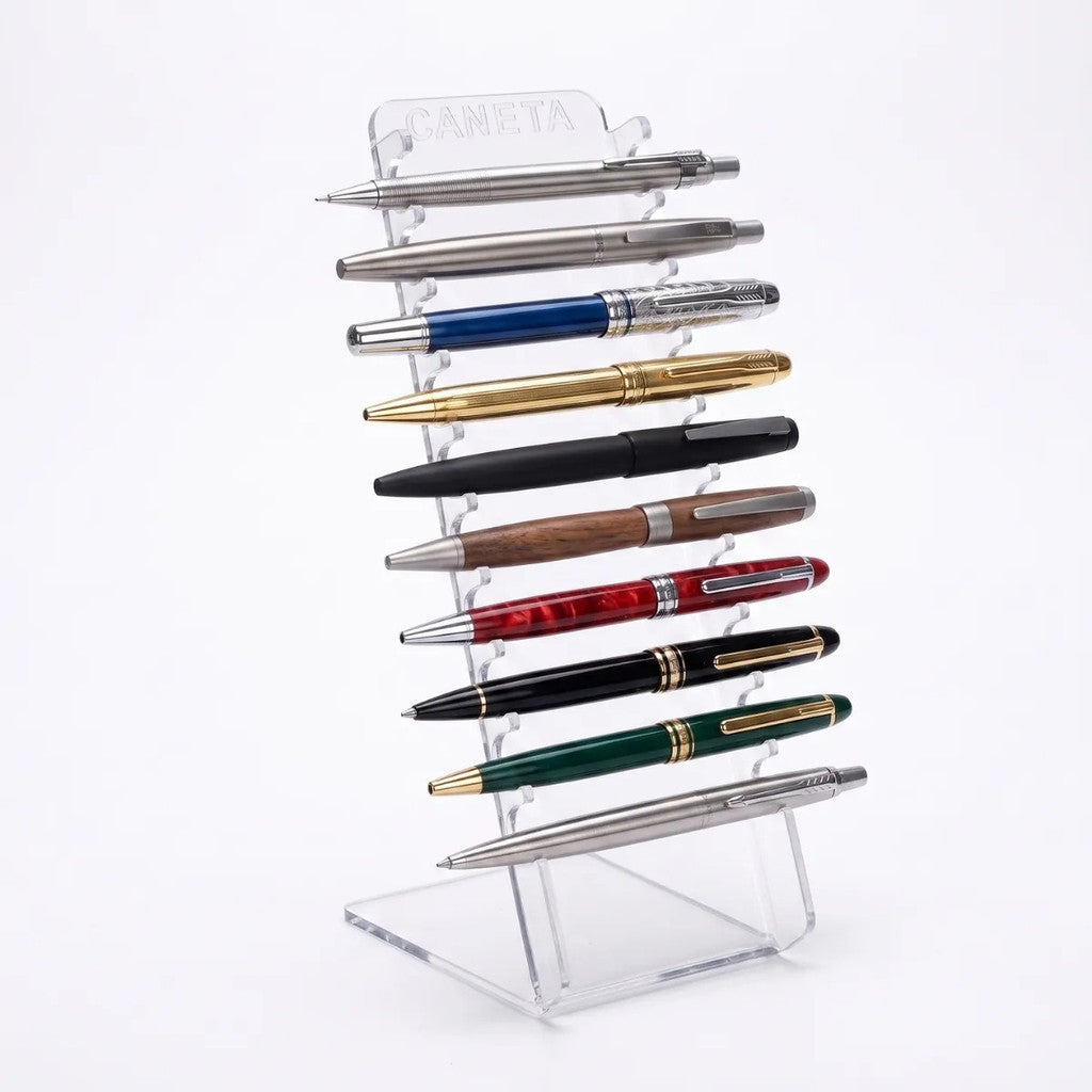 Expositor Canetas Suporte Mesa Papelaria Organizador Display Lojas Mostruário Coleção