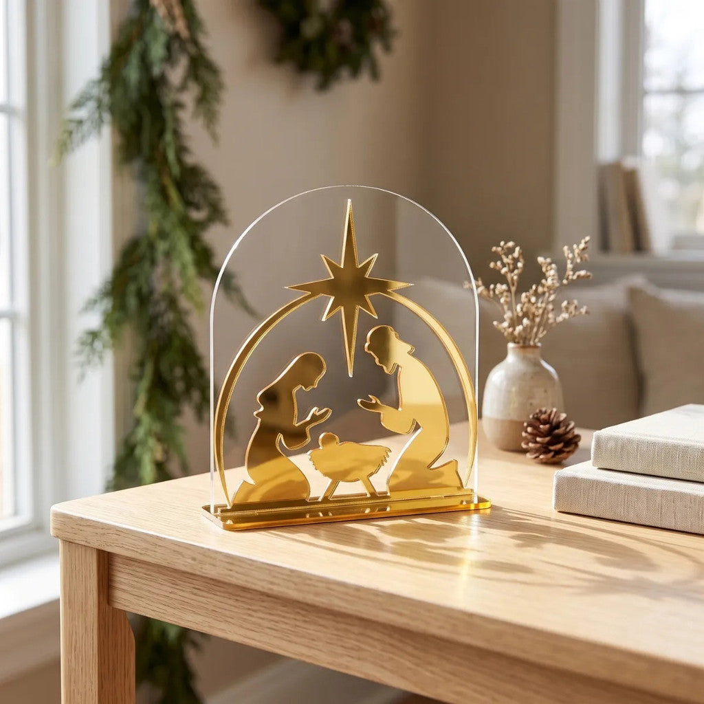 Presépio Natalino Menino Jesus Decoração Enfeite Mesa