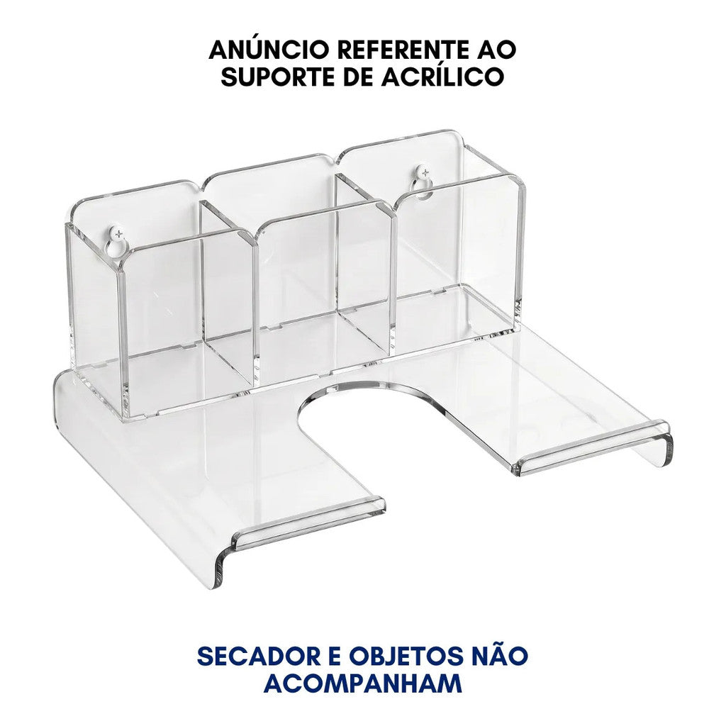 Porta Secador Cabelo Organizador Escova Pente Parede