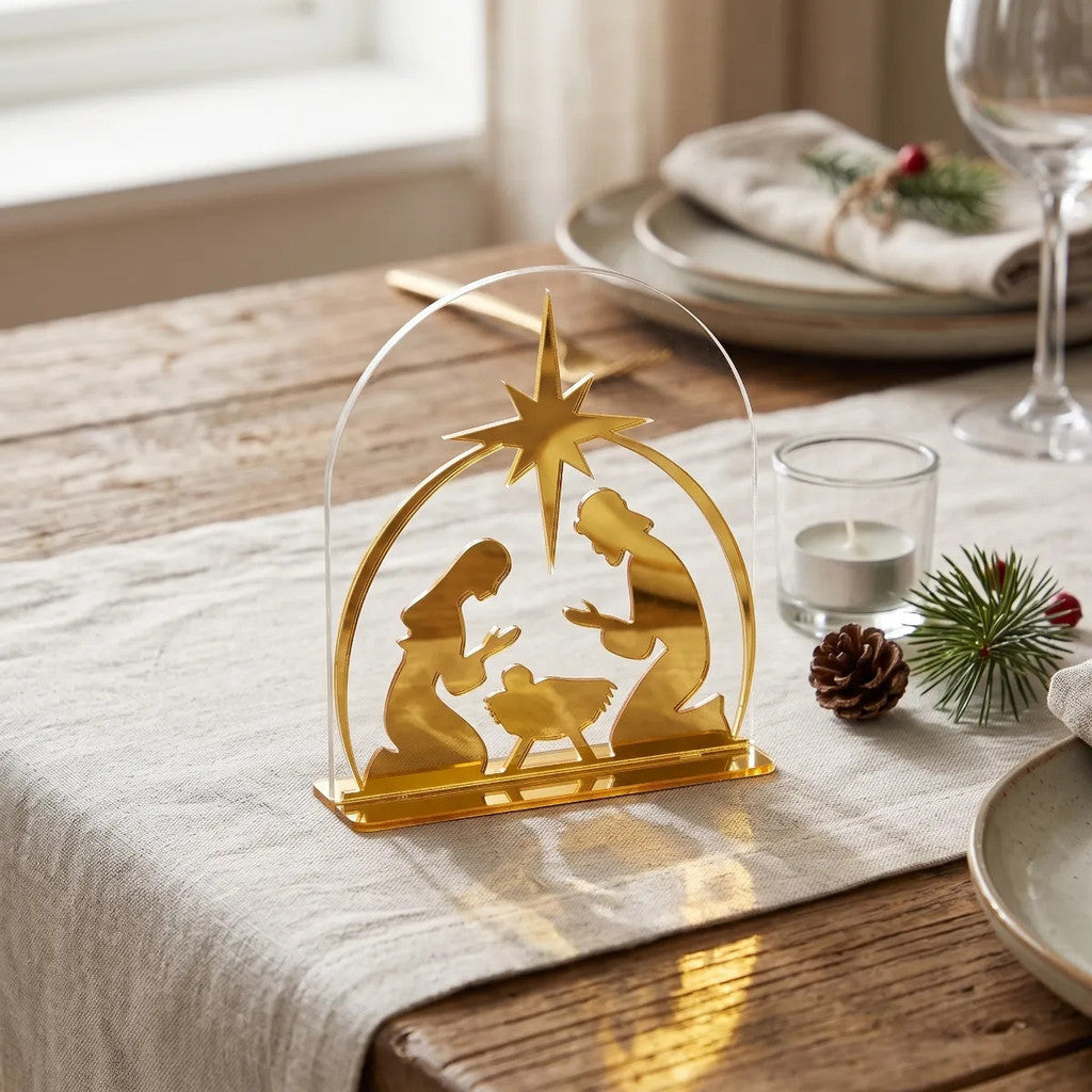 Presépio Natalino Menino Jesus Decoração Enfeite Mesa