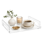 Bandeja Organizadora Decorativa Transparente Retangular Café
