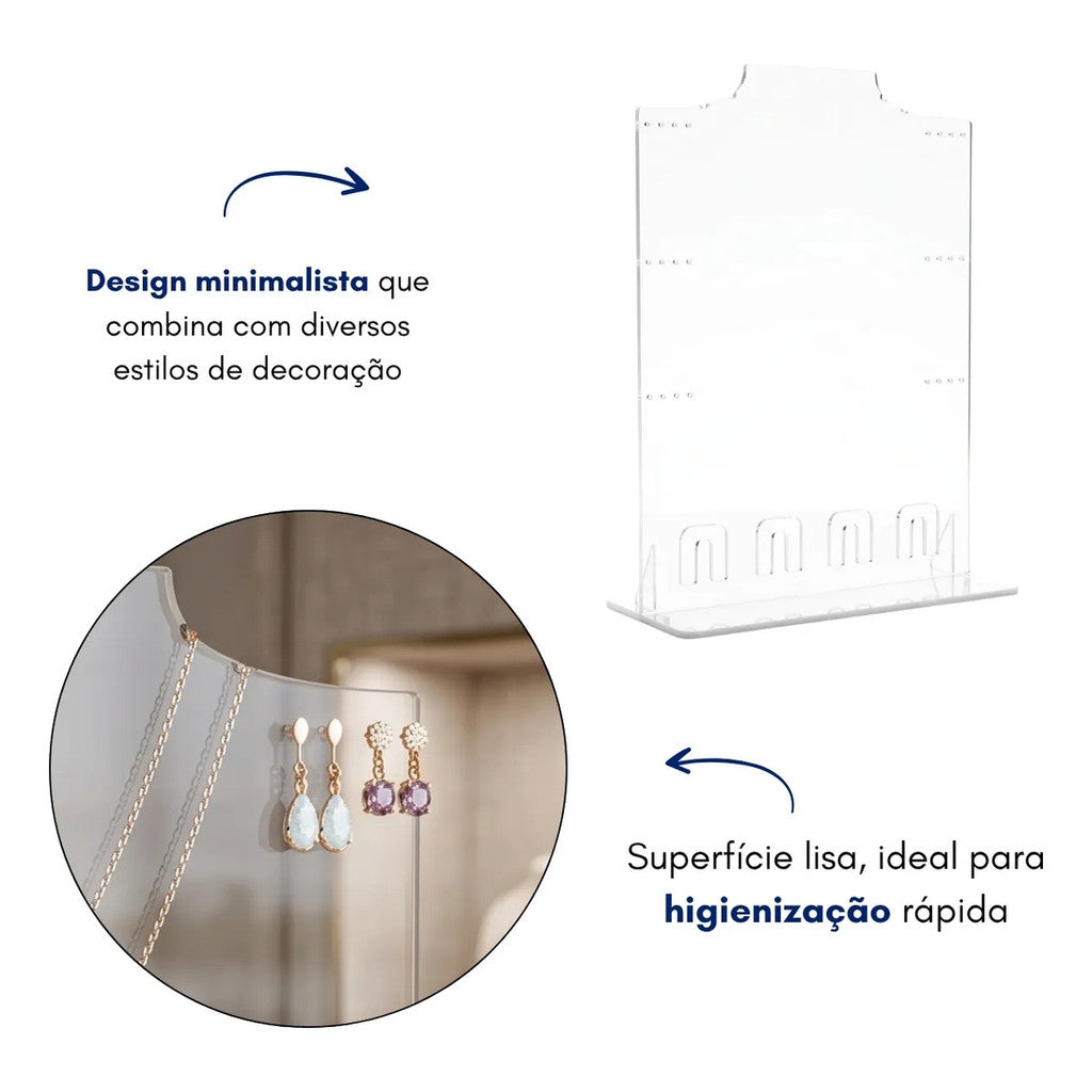 Expositor Joias Colares Brincos Aneis Vitrine Loja Suporte Organizador