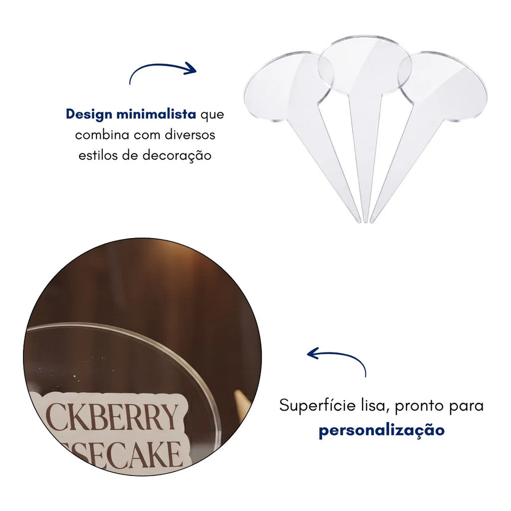 Placas Identificadoras Sabores Sorvete Açai Gelato