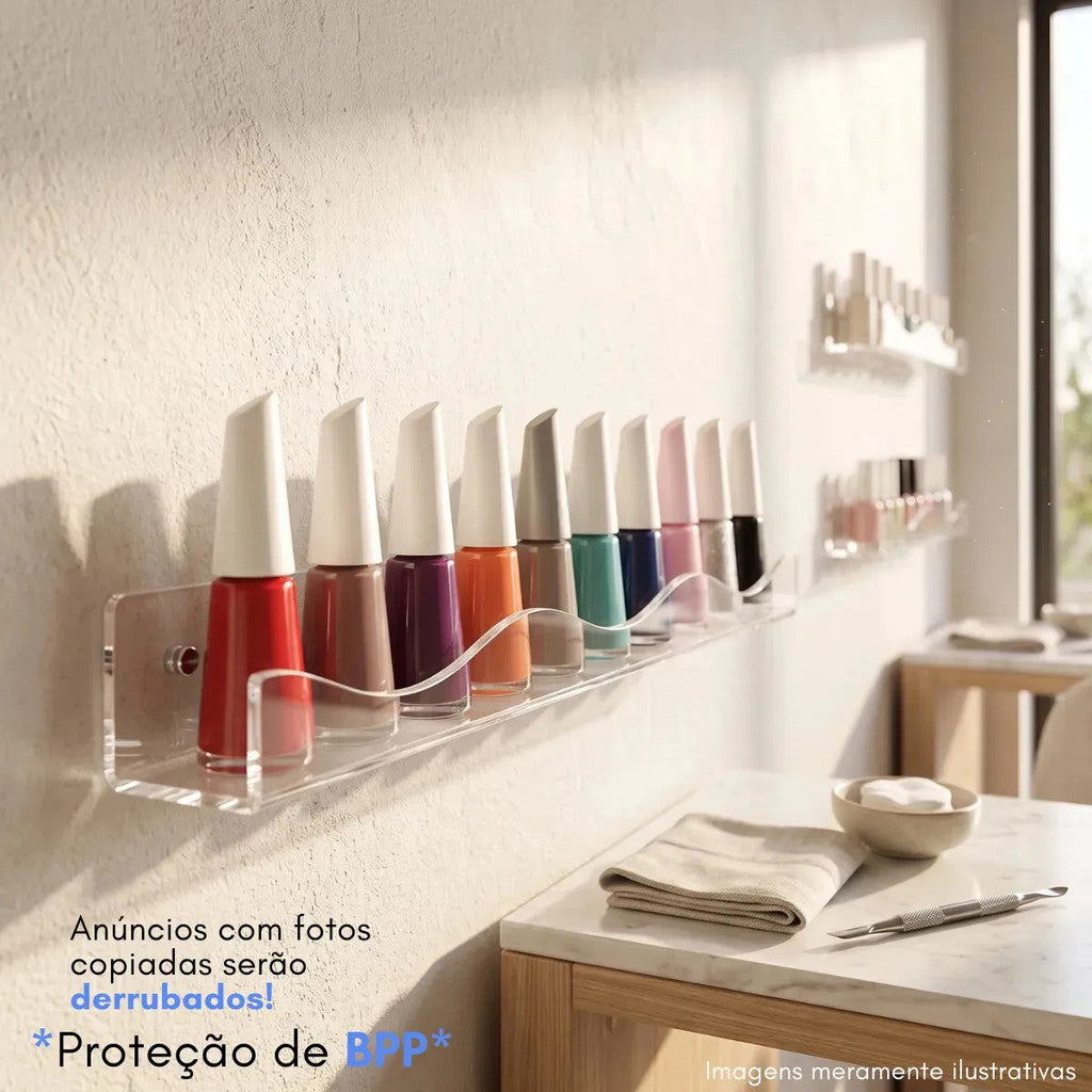 Organizador Esmalte Prateleira Parede Manicure Unhas Salão Coleção Estética Multiuso