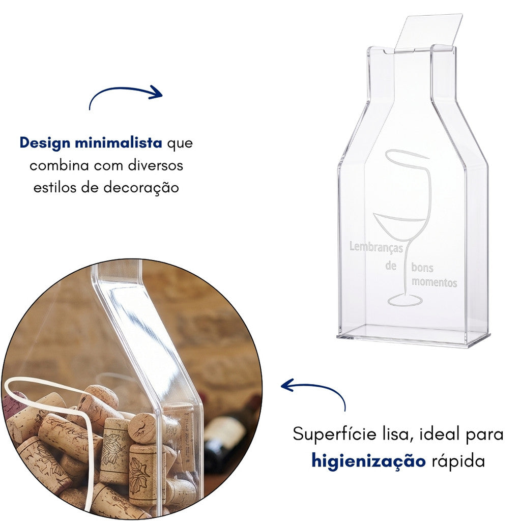 Suporte Rolhas Vinho Decorativo Decoração Grande Garrafa Adega Sala