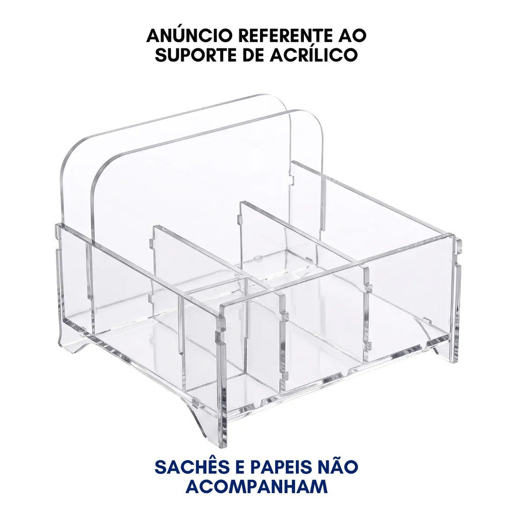 Porta Guardanapo Sachê C/ Divisórias Restaurante Lanchonete Palitos