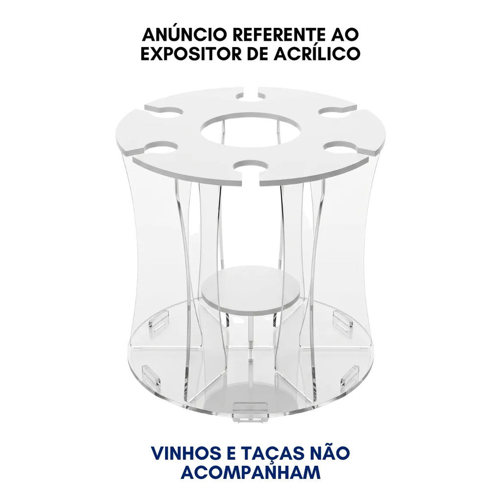 Suporte Vinho Garrafa Taças Expositor Adega Mesa Bancada