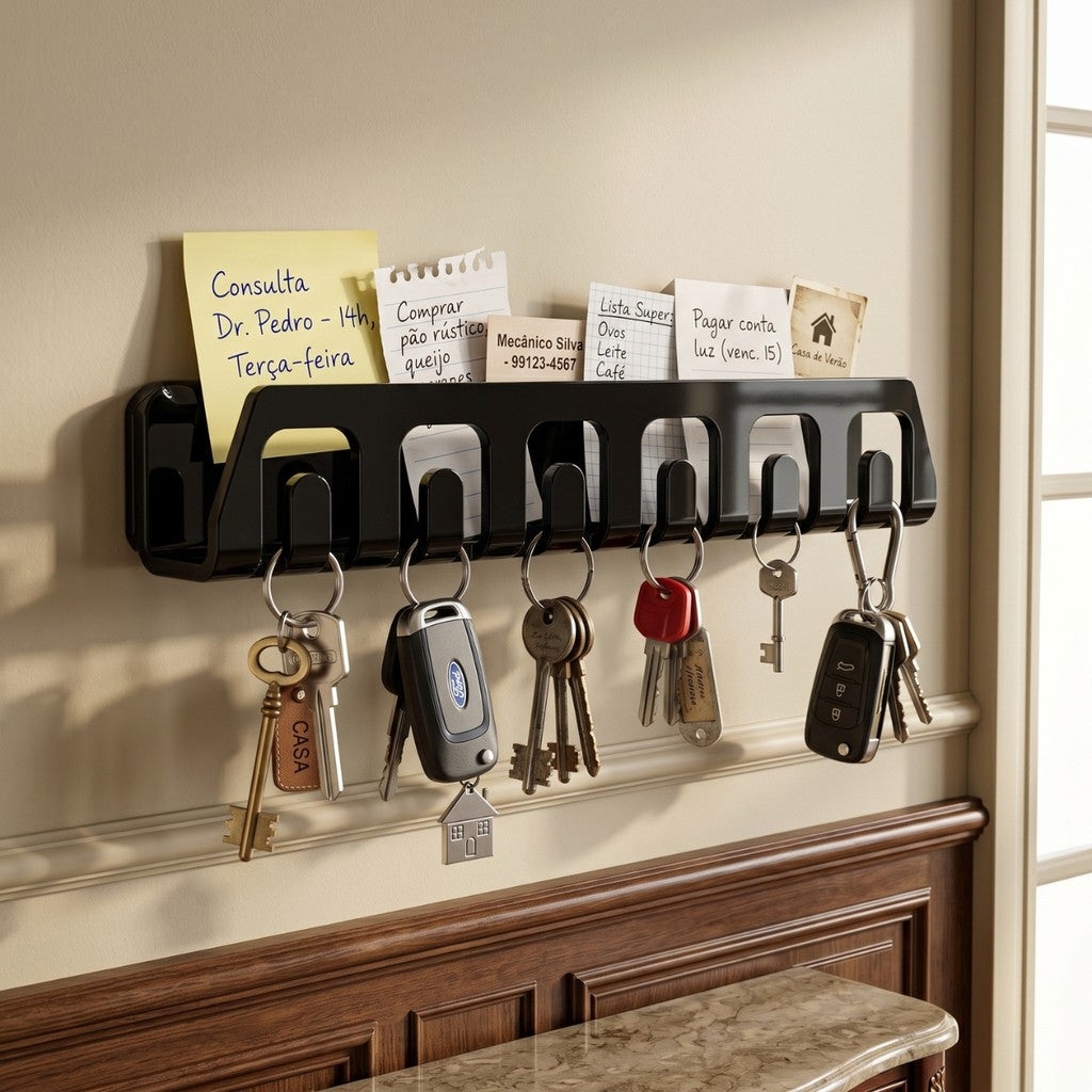 Porta Chave Notas Avisos Parede Contas Gancho Chaveiro