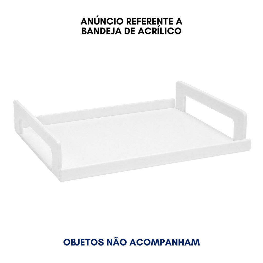 Bandeja Organizadora Decorativa Transparente Retangular Café
