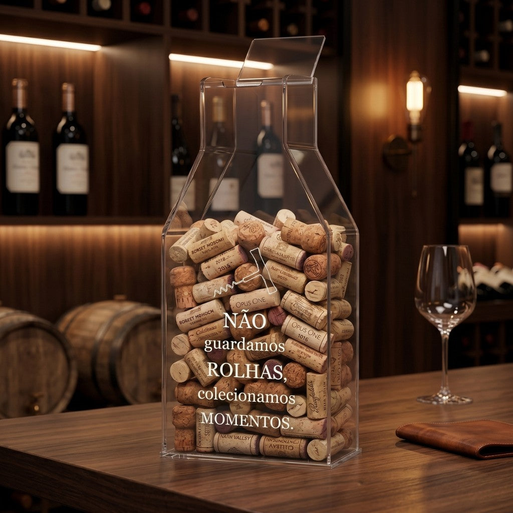 Suporte Rolhas Vinho Decorativo Decoração Grande Garrafa Adega Sala