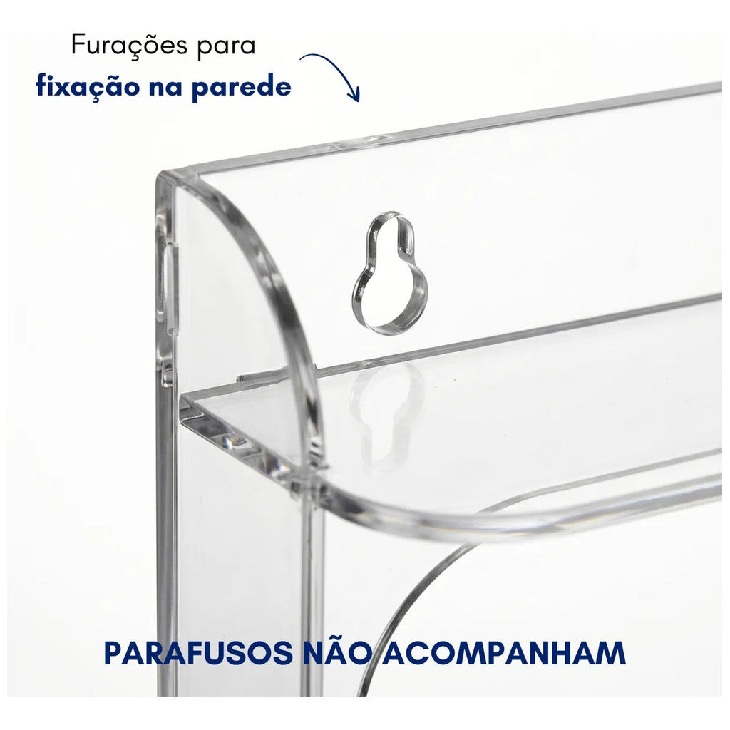 Prateleira Parede Transparente Estante Organizador 4 Níveis Expositor