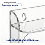 Prateleira Parede Transparente Estante Organizador 4 Níveis Expositor