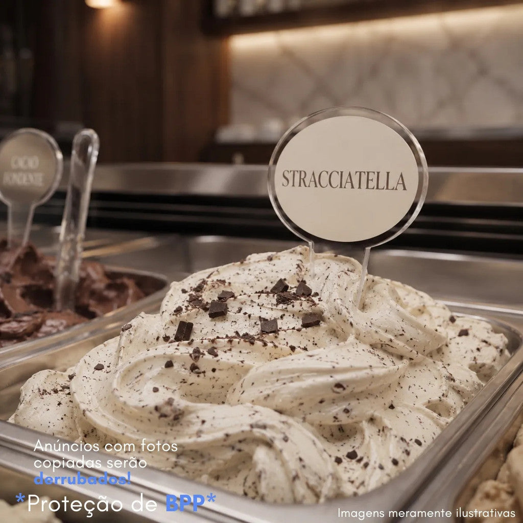 Placas Identificadoras Sabores Sorvete Açai Gelato