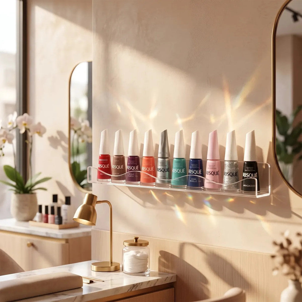 Organizador Esmalte Prateleira Parede Manicure Unhas Salão Coleção Estética Multiuso