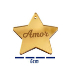 10 Estrelas Aplique Pçs Feliz Natal 6cm Dourado