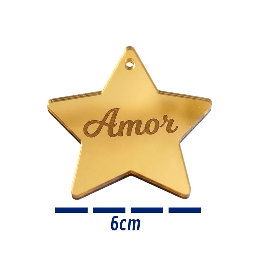 10 Estrelas Aplique Pçs Feliz Natal 6cm Dourado
