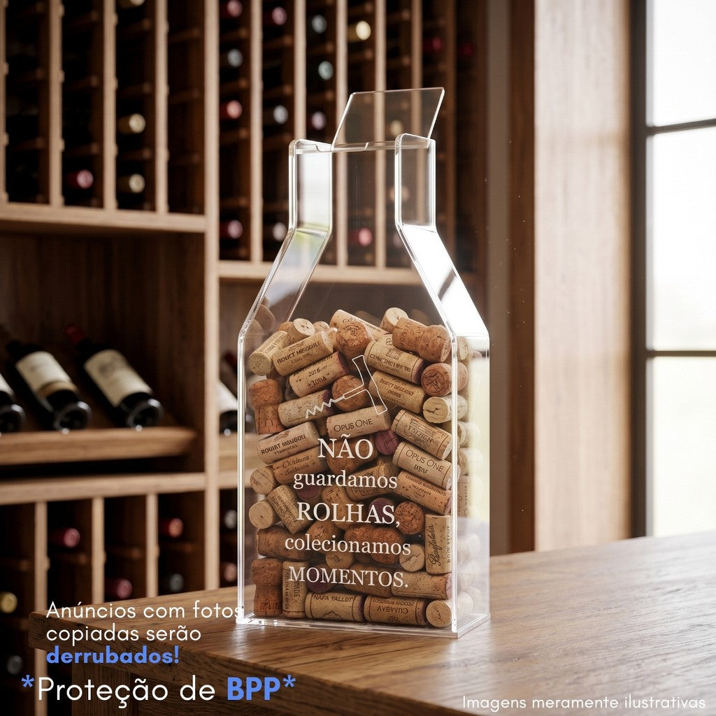 Suporte Rolhas Vinho Decorativo Decoração Grande Garrafa Adega Sala
