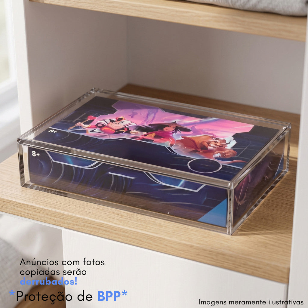 Caixa Booster Box TCG Etb Americana Nacional Lorcana Mini Protetor Expositor Suporte