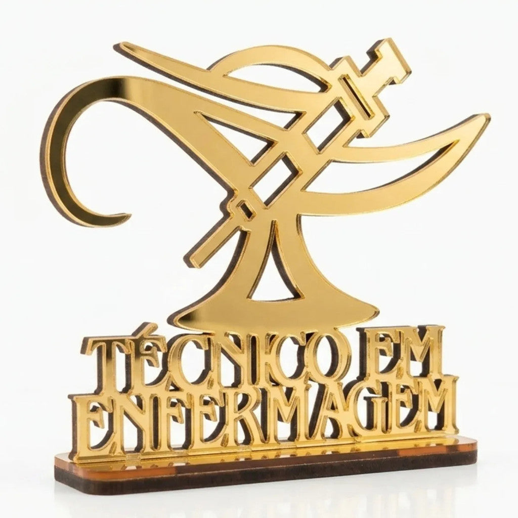 Emblema Profissões Faculdade Homenagem Dourado