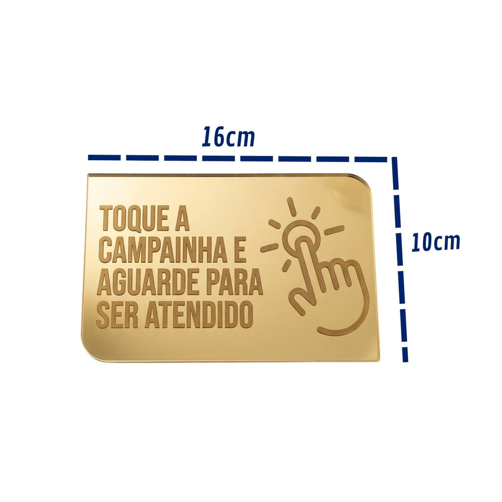 Placa Campainha Atendimento Recepção Sinalização Loja Estabelecimento Clinica Consultório