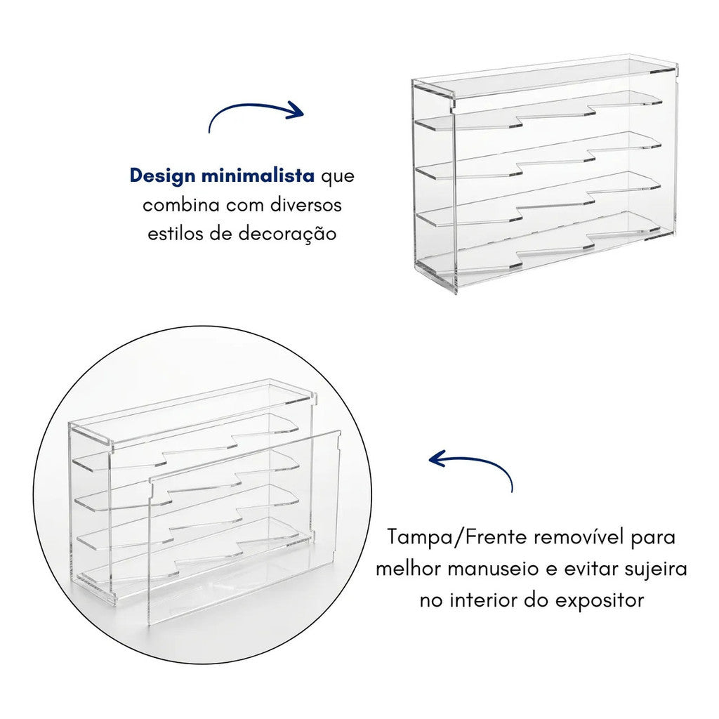 Suporte Display 12 Carrinhos Hot Wheels Expositor Modular Coleção Empilhavel Encaixável