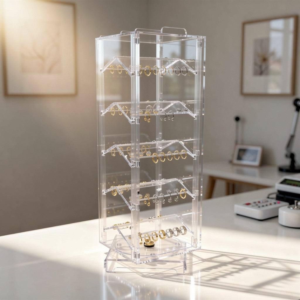 Suporte Organizador Piercing 5 Andares Expositor Display Loja 80 Pçs Piercings Tampa Bancada