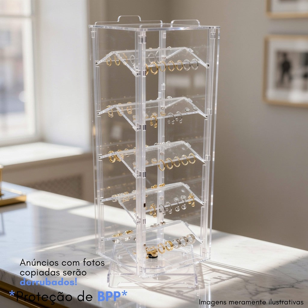 Suporte Organizador Piercing 5 Andares Expositor Display Loja 80 Pçs Piercings Tampa Bancada