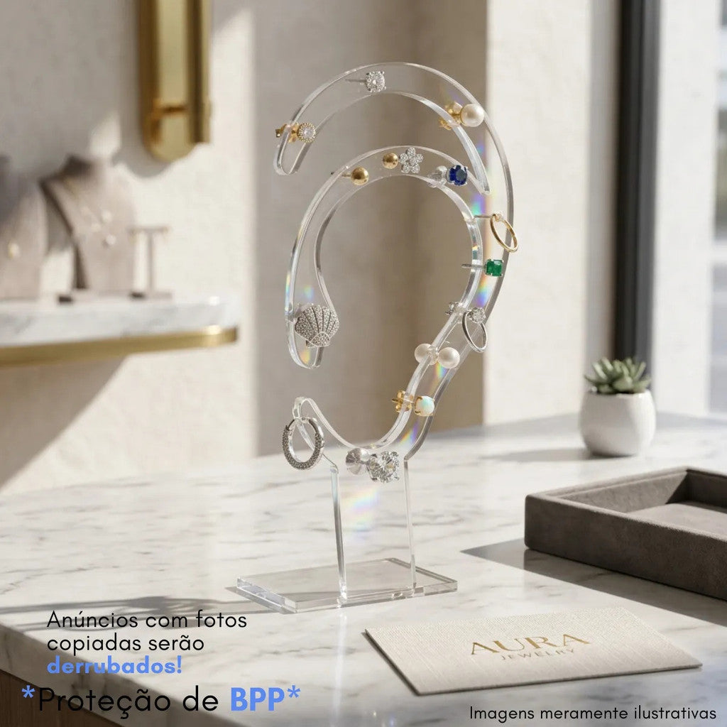 Suporte Brinco Piercing Expositor Display Orelha Joias Base Organizador Biju Luxo Vitrine