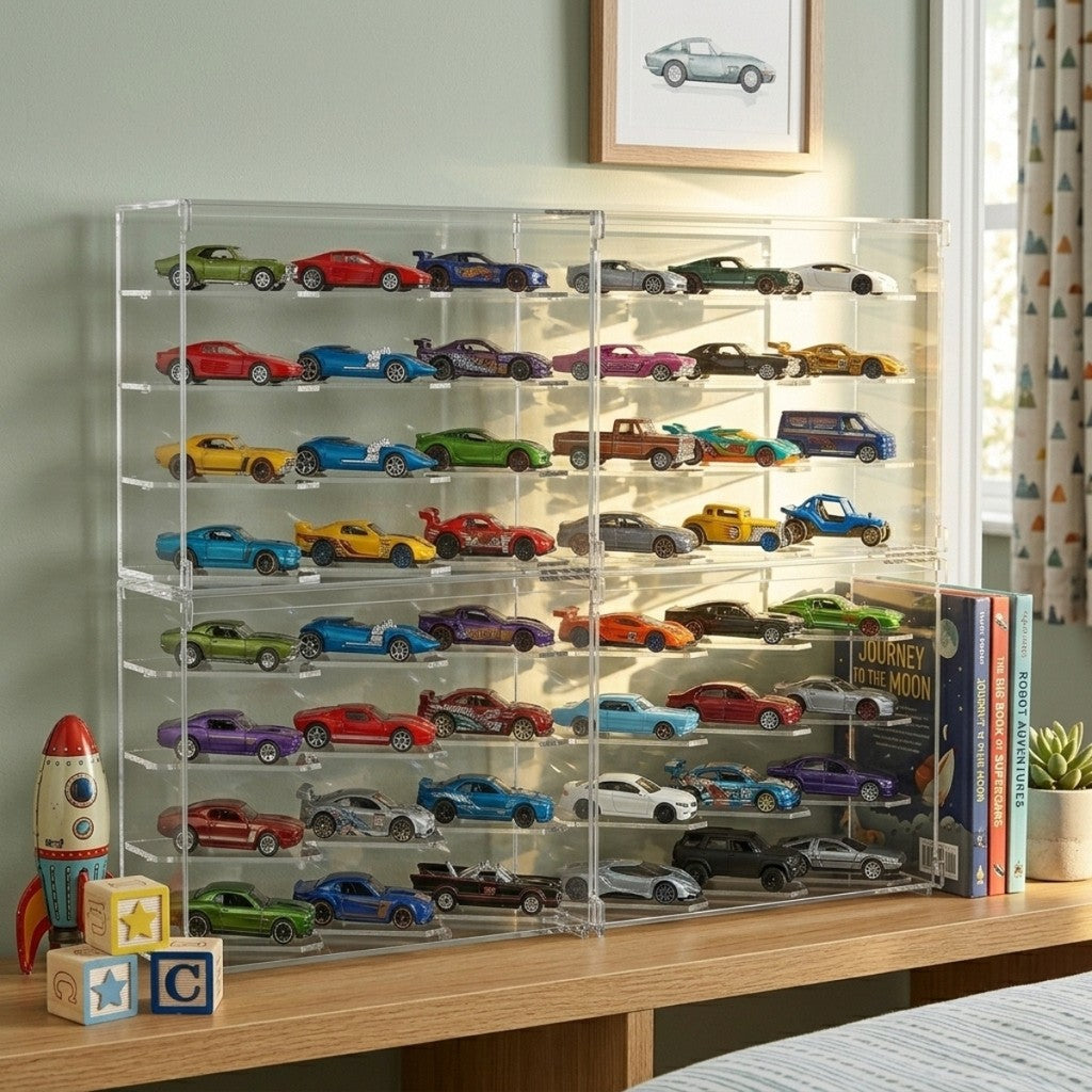 Expositor Hot Wheels 48 Carrinhos Modular Suporte Display Coleção Empilhavel Encaixável