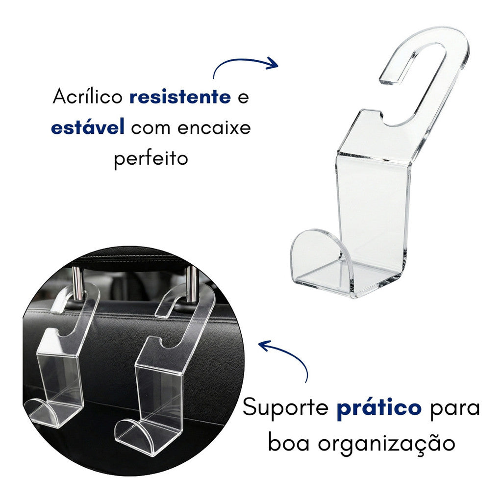 Gancho Automotivo Banco Passageiro Suporte Bolsa Mochila Sacola Compras Organização Interna Veículo Prático Resistente