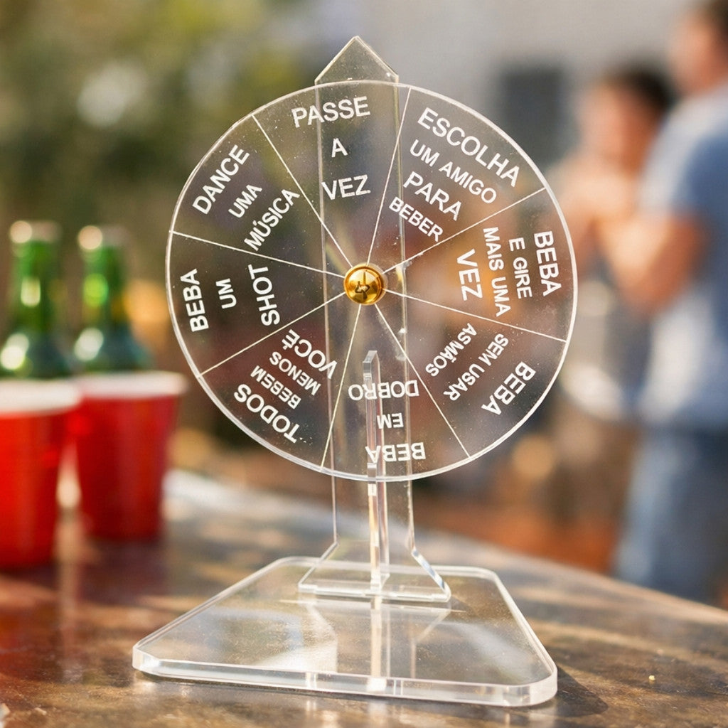 Roleta Giratória Shot Jogo Bebida Festa Adultos Desafio Amigos Churrasco Bar Noite Cerveja