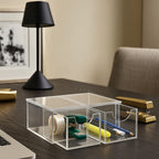 Caixa Objetos Acrilico Gaveta Kit 2 espacos