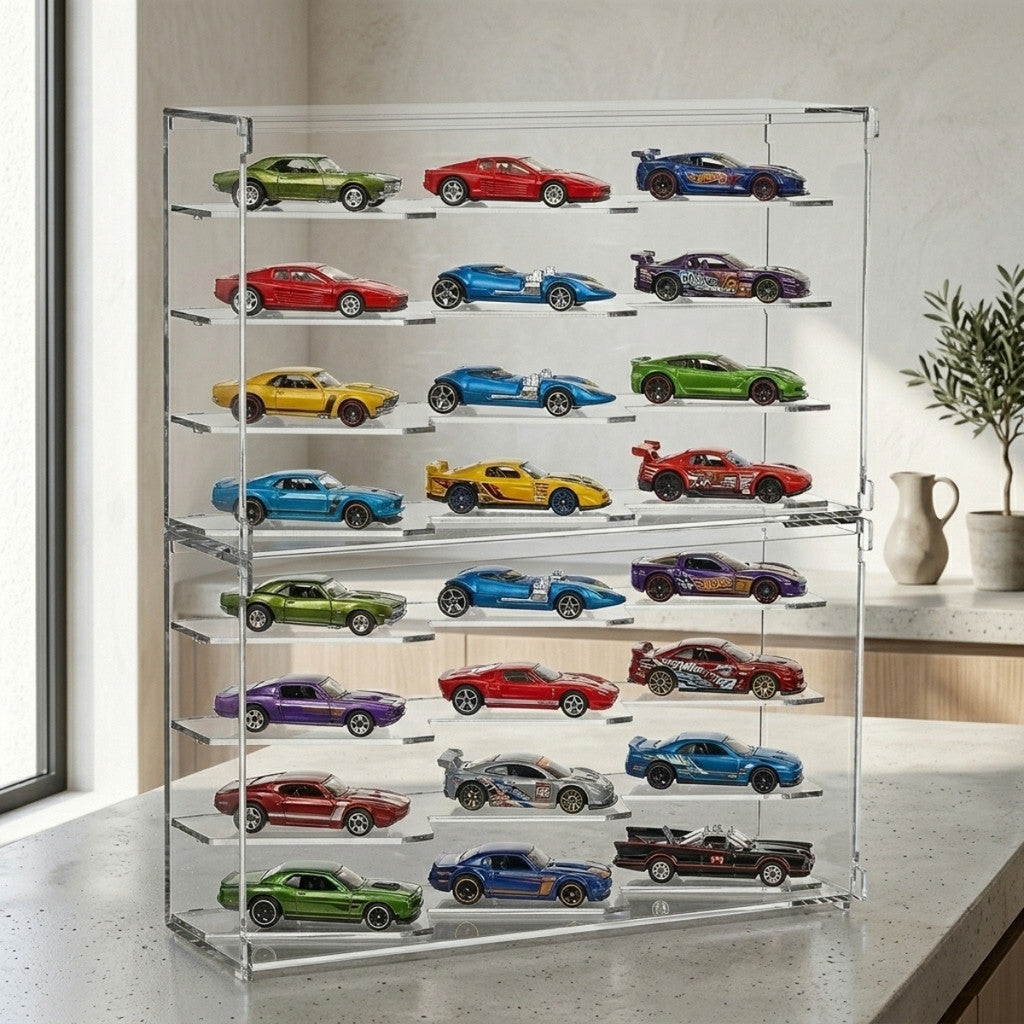 Expositor Hot Wheels 24 Carrinhos Modular Suporte Display Coleção Empilhavel Encaixável