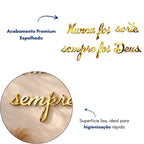 Aplique Letreiro Nunca Foi Sorte Decor Espelho 39cm Placa