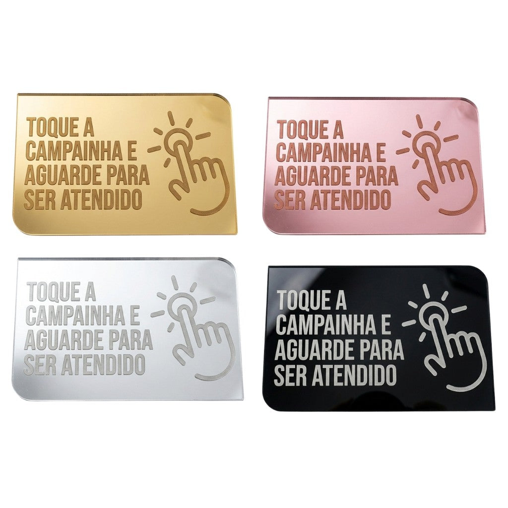 Placa Campainha Atendimento Recepção Sinalização Loja Estabelecimento Clinica Consultório