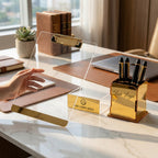 Kit Escritório Personalizado Prancheta Porta Caneta Cartões Clínica Consultório Médico