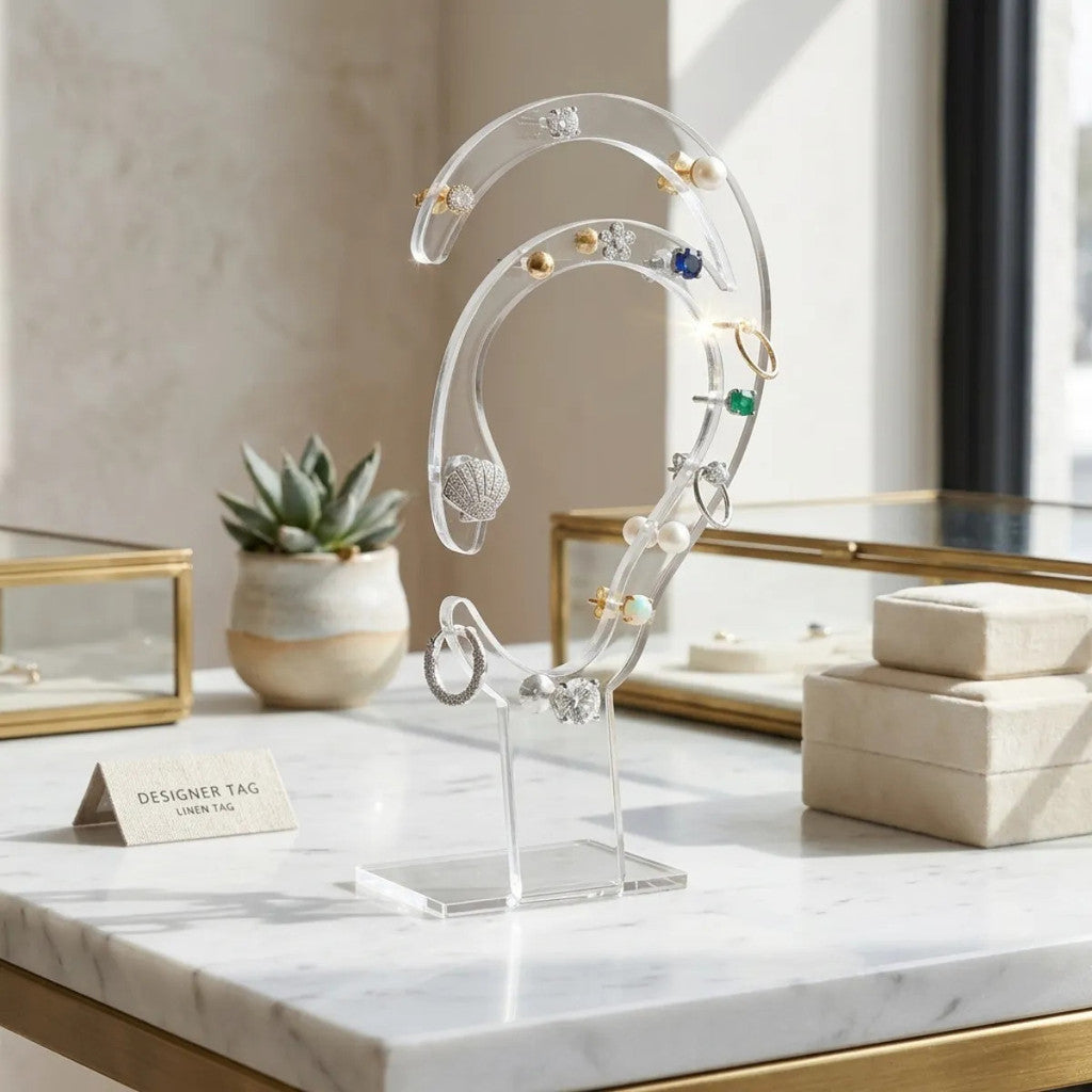 Suporte Brinco Piercing Expositor Display Orelha Joias Base Organizador Biju Luxo Vitrine