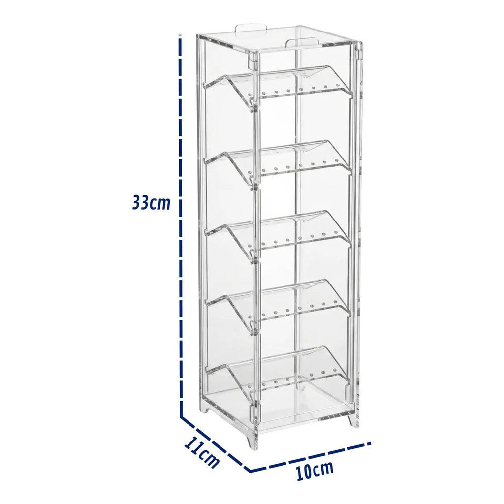 Suporte Organizador Brinco 5 Andares Expositor Display Loja 40 Pçs Piercings Tampa Bancada