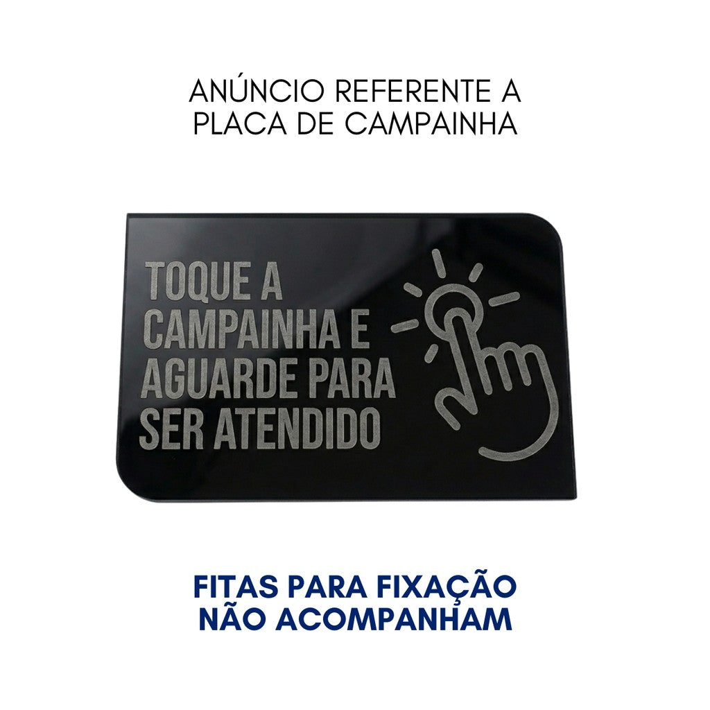 Placa Campainha Atendimento Recepção Sinalização Loja Estabelecimento Clinica Consultório
